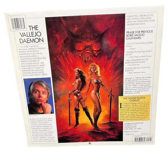 1993 Boris Vallejo Mythology Calendar - Unused same dates again in 2027 /38 - Picture 2 of 16